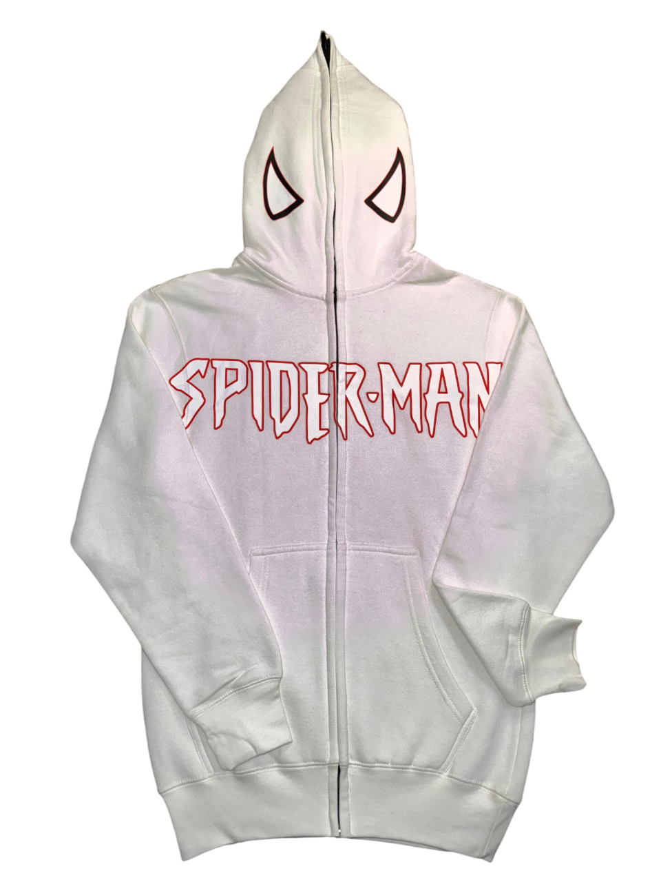 Spiderman Full Zipper White Hoodie