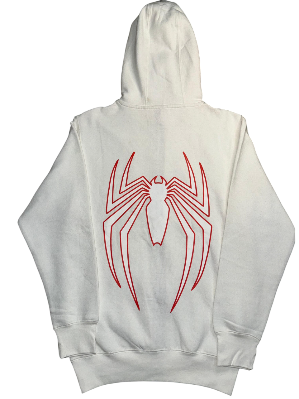 Spiderman Full Zipper White Hoodie